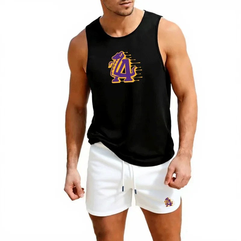 Fitness loose men tank top  sleeveless t-shirt fitness clothes basketball training vest men sport under men's suit