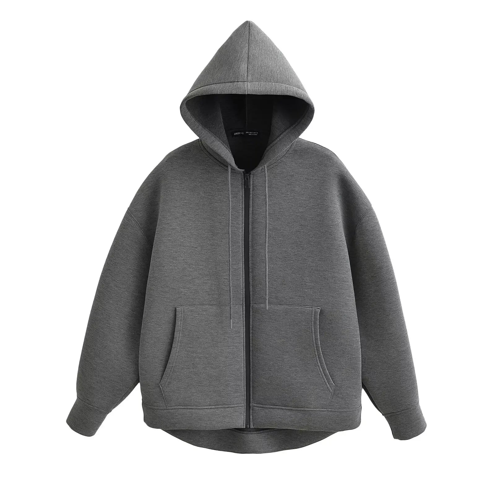 HH 2025 Casual Women's Soild Zipper Hoodie Long Sleeve Big Pocket Zipper Jacket With Hood Female Loose Outerwear Coat Tops