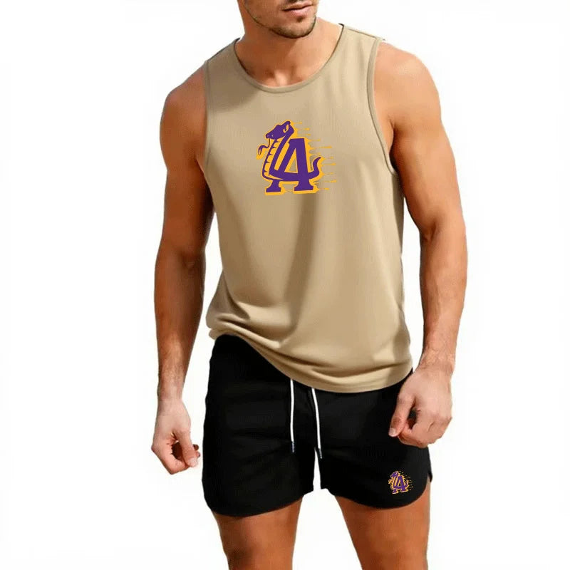 Fitness loose men tank top  sleeveless t-shirt fitness clothes basketball training vest men sport under men's suit