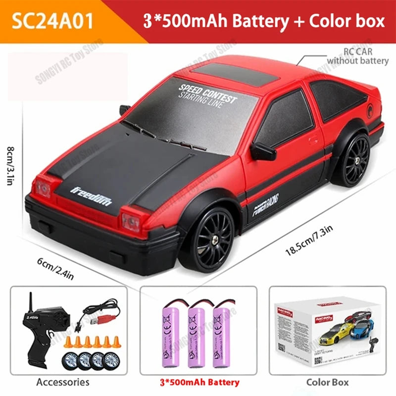 4WD RC Car Remote Control Cars 2.4G Radio High Speed Drift Racing  1:24 High Speed Truck RTR Vehicle Toy Gift for Kids Children