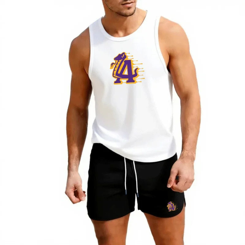 Fitness loose men tank top  sleeveless t-shirt fitness clothes basketball training vest men sport under men's suit