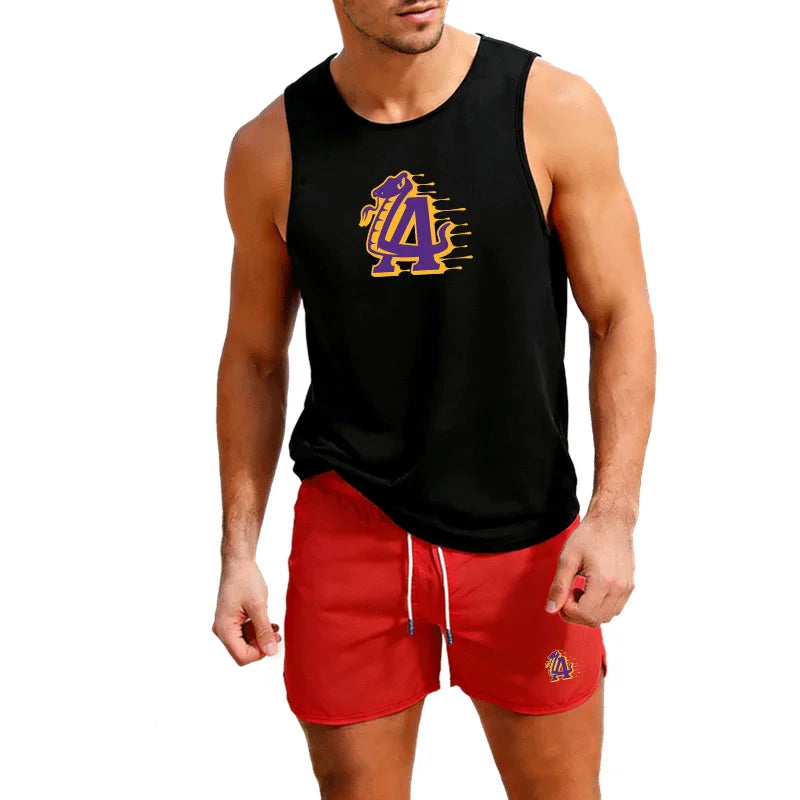 Fitness loose men tank top  sleeveless t-shirt fitness clothes basketball training vest men sport under men's suit
