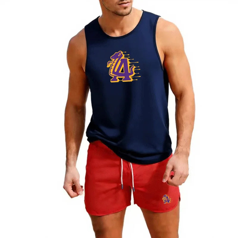 Fitness loose men tank top  sleeveless t-shirt fitness clothes basketball training vest men sport under men's suit