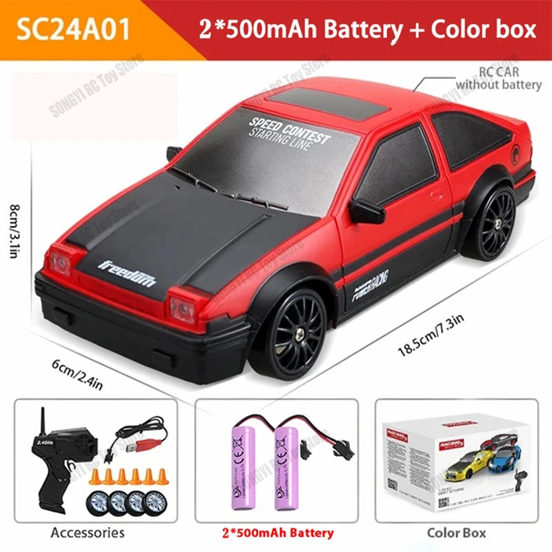 4WD RC Car Remote Control Cars 2.4G Radio High Speed Drift Racing  1:24 High Speed Truck RTR Vehicle Toy Gift for Kids Children